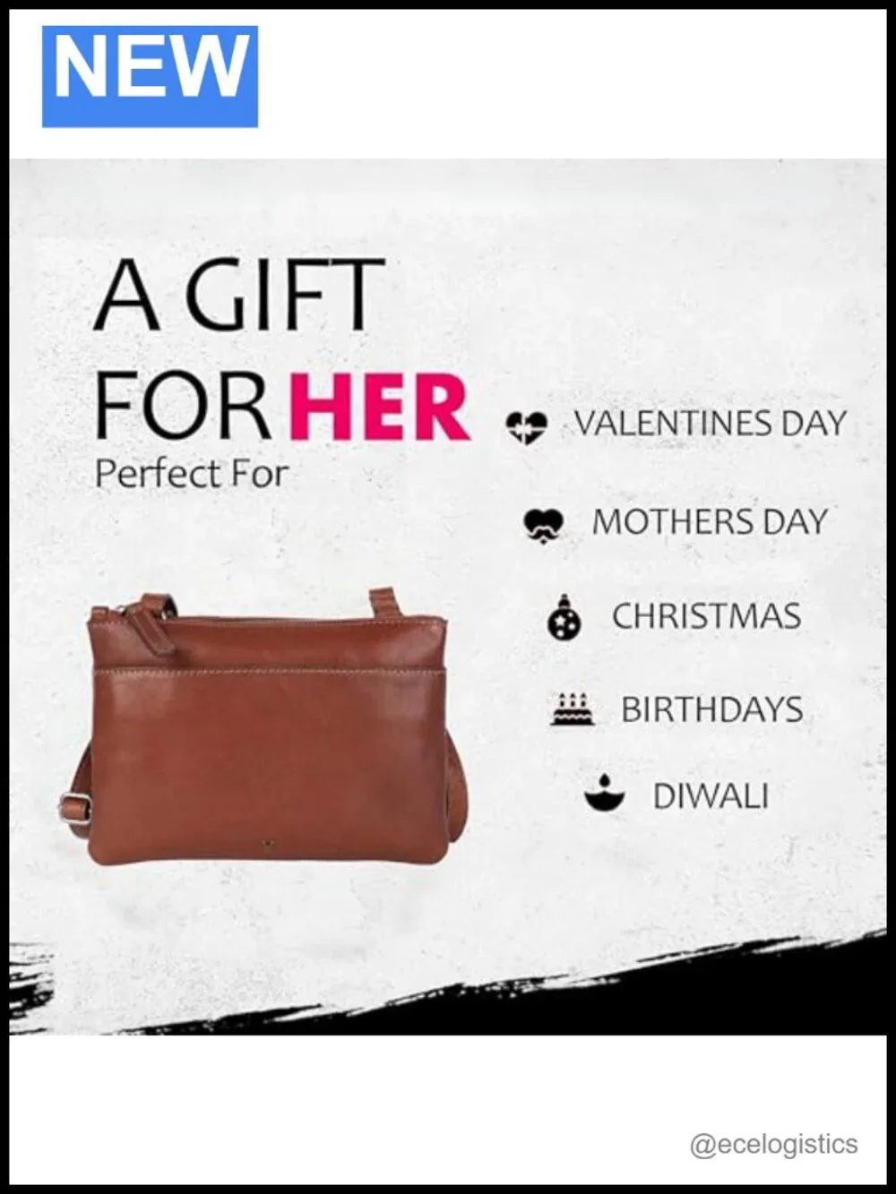 Genuine Leather Crossbody Sling Bag for Women with Adjustable Strap